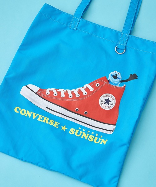 CONVERSE（コンバース）の「【CONVERSE/コンバース】SUNSUN FLAT TOTE BAG　パペットスンスン コラボバッグ（トートバッグ・レディース・アイボリー/イエロー/ブルー/ブラック/ピンク・FREE）」の9枚目の写真