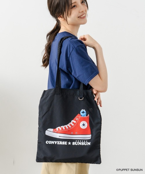 CONVERSE（コンバース）の「【CONVERSE/コンバース】SUNSUN FLAT TOTE BAG　パペットスンスン コラボバッグ（トートバッグ・レディース・アイボリー/イエロー/ブルー/ブラック/ピンク・FREE）」の21枚目の写真