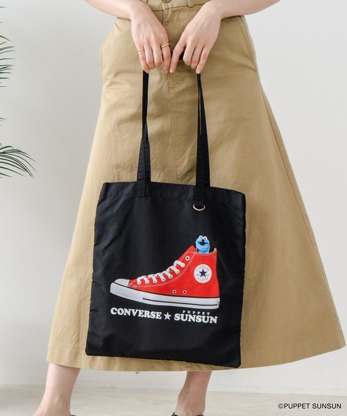 CONVERSE（コンバース）の「【CONVERSE/コンバース】SUNSUN FLAT TOTE BAG　パペットスンスン コラボバッグ（トートバッグ・レディース・アイボリー/イエロー/ブルー/ブラック/ピンク・FREE）」の22枚目の写真