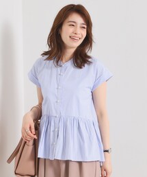 ITS'DEMO | 【接触冷感／手洗い可】ストライプペプラムブラウス(シャツ/ブラウス)
