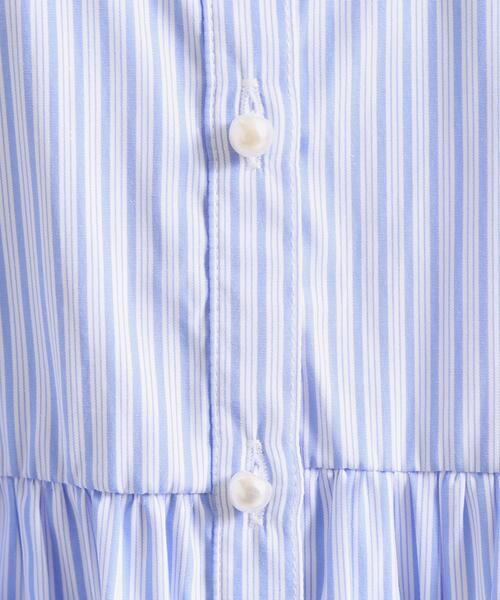 ITS'DEMO（イッツデモ）の「【接触冷感／手洗い可】ストライプペプラムブラウス（シャツ/ブラウス・レディース・パープル系1/サックスブルー系2/ブルー系2/ホワイト系5・00）」の8枚目の写真