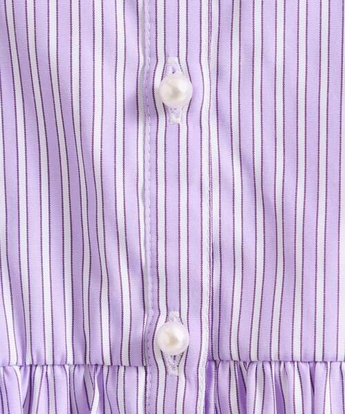 ITS'DEMO（イッツデモ）の「【接触冷感／手洗い可】ストライプペプラムブラウス（シャツ/ブラウス・レディース・パープル系1/サックスブルー系2/ブルー系2/ホワイト系5・00）」の12枚目の写真