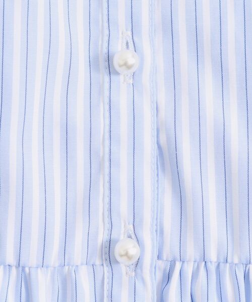 ITS'DEMO（イッツデモ）の「【接触冷感／手洗い可】ストライプペプラムブラウス（シャツ/ブラウス・レディース・パープル系1/サックスブルー系2/ブルー系2/ホワイト系5・00）」の16枚目の写真