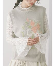 【新品タグ付き】merry jenny レース トップス カーディガン merry jenny カーディガン flowerレースシアーボレロ レディース