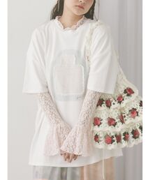 merry jenny（メリージェニー）の「flowerレーストップス（Tシャツ/カットソー）」
