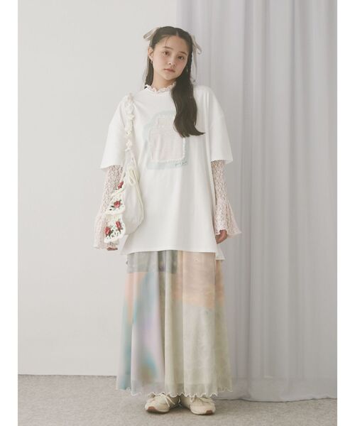flower 今期 レーストップス セール】flowerレーストップス（Tシャツ/カットソー）｜merry jenny