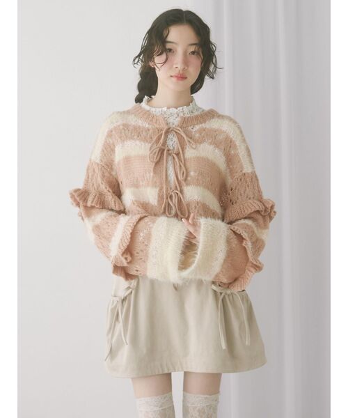 merry jenny（メリージェニー）の「flowerレーストップス（Tシャツ/カットソー・レディース・ブラック/オフホワイト/ピンク・FREE）」の5枚目の写真