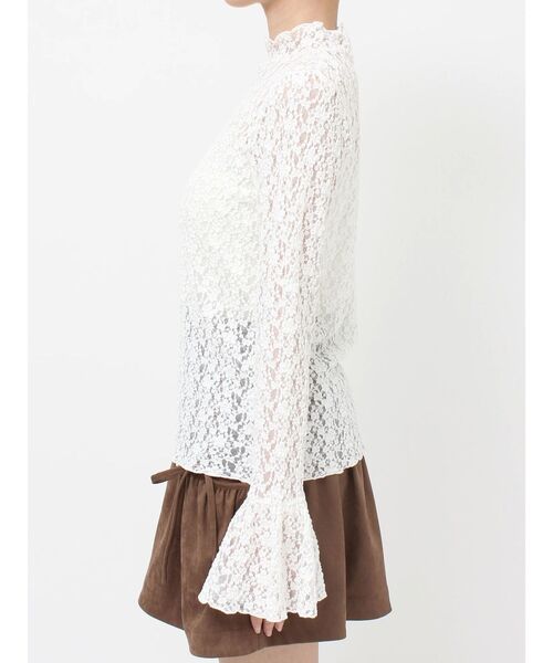 merry jenny（メリージェニー）の「flowerレーストップス（Tシャツ/カットソー・レディース・ブラック/オフホワイト/ピンク・FREE）」の7枚目の写真