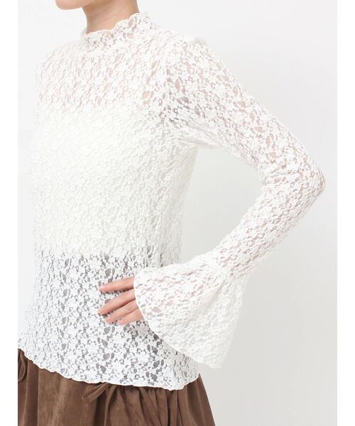 merry jenny（メリージェニー）の「flowerレーストップス（Tシャツ/カットソー・レディース・ブラック/オフホワイト/ピンク・FREE）」の10枚目の写真