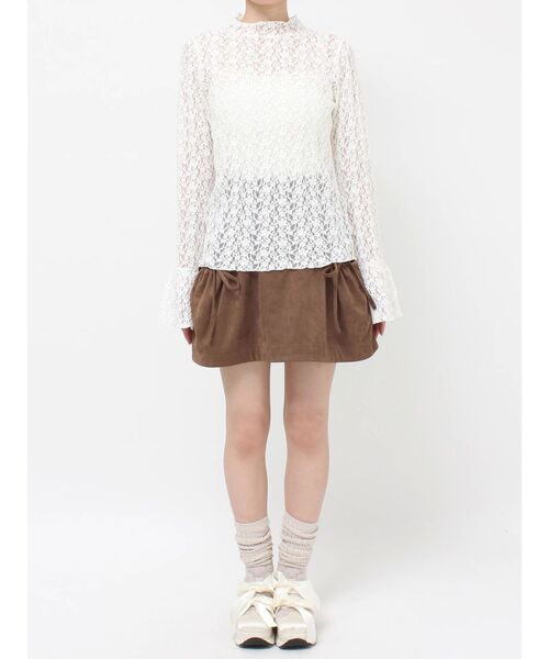 merry jenny（メリージェニー）の「flowerレーストップス（Tシャツ/カットソー・レディース・ブラック/オフホワイト/ピンク・FREE）」の13枚目の写真