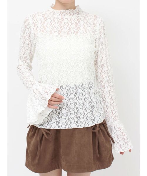 merry jenny（メリージェニー）の「flowerレーストップス（Tシャツ/カットソー・レディース・ブラック/オフホワイト/ピンク・FREE）」の19枚目の写真