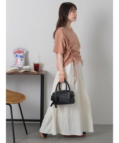 ehka sopo（エヘカソポ）の「ティアードスカート（スカート・レディース・ブラック/キナリ/ブラウン・F）」の4枚目の写真