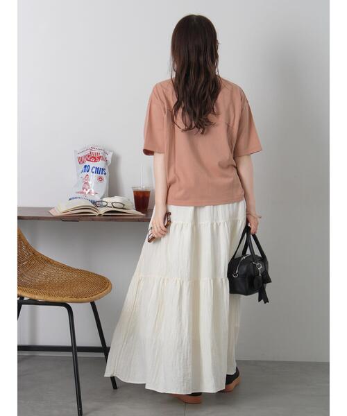 ehka sopo（エヘカソポ）の「ティアードスカート（スカート・レディース・ブラック/キナリ/ブラウン・F）」の5枚目の写真