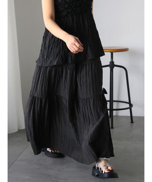 ehka sopo（エヘカソポ）の「ティアードスカート（スカート・レディース・ブラック/キナリ/ブラウン・F）」の13枚目の写真