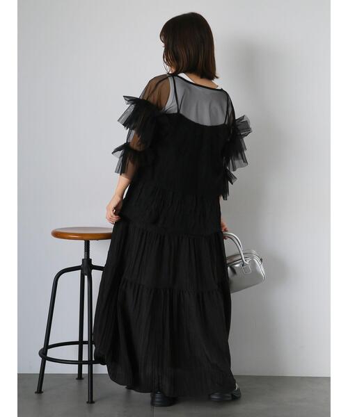 ehka sopo（エヘカソポ）の「ティアードスカート（スカート・レディース・ブラック/キナリ/ブラウン・F）」の18枚目の写真