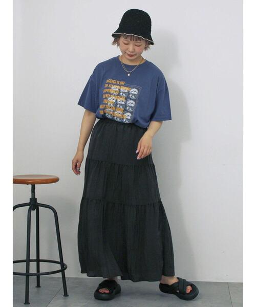 ehka sopo（エヘカソポ）の「ティアードスカート（スカート・レディース・ブラック/キナリ/ブラウン・F）」の19枚目の写真
