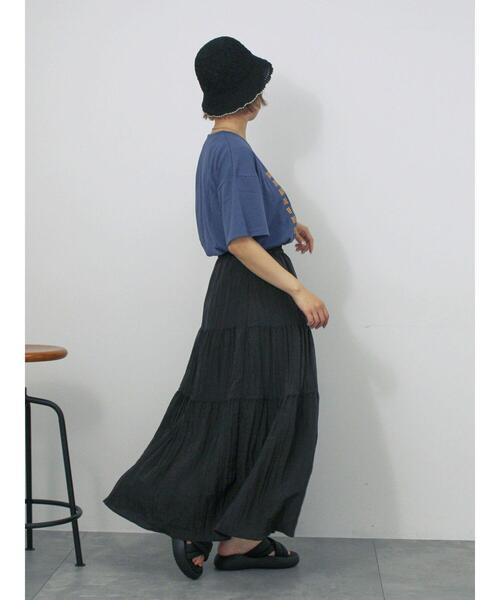 ehka sopo（エヘカソポ）の「ティアードスカート（スカート・レディース・ブラック/キナリ/ブラウン・F）」の20枚目の写真