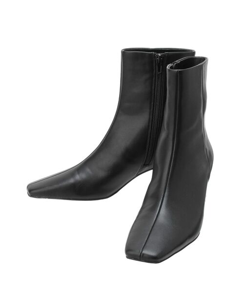 LAGUNAMOON(ラグナムーン)の「スクエアトゥショートブーツ(ブーツ・レディース・ブラック/ベージュ・S/M)」の21枚目の写真