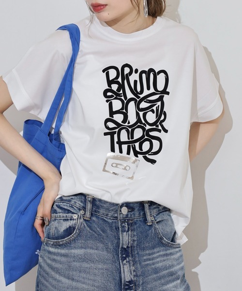 tシャツ BRODIAEA 極サラコットンフロッキープリントTシャツ レディース セール】BRODIAEA 極サラコットンフロッキープリントTシャツ（T