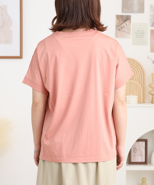 BRODIAEA(ブローディア)の「BRODIAEA 極サラコットンフロッキープリントTシャツ(Tシャツ/カットソー・レディース・ブラック/オフホワイト/ピンク/キャメル/マスタード・40)」の10枚目の写真