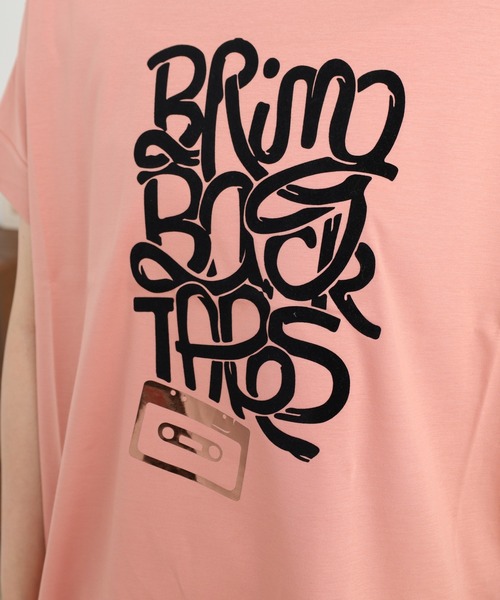BRODIAEA(ブローディア)の「BRODIAEA 極サラコットンフロッキープリントTシャツ(Tシャツ/カットソー・レディース・ブラック/オフホワイト/ピンク/キャメル/マスタード・40)」の12枚目の写真