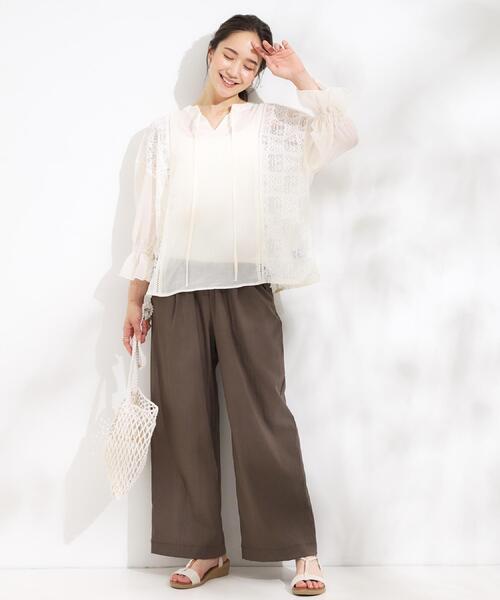 Cutie Blonde（キューティーブロンド）の「【着丈選べる】一枚でこなれ見え サイドレースブラウス（シャツ/ブラウス・レディース・オフホワイト/ブラック・00/11）」の15枚目の写真