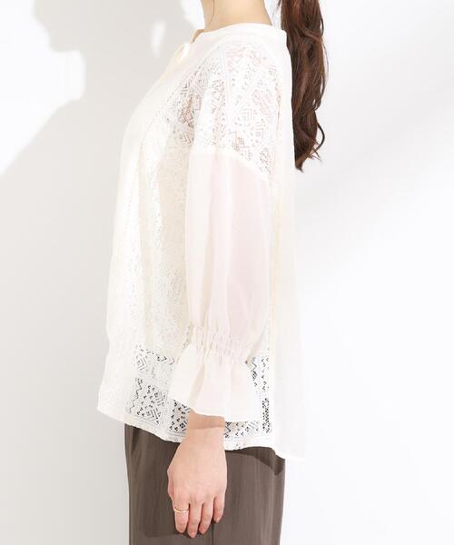 Cutie Blonde（キューティーブロンド）の「【着丈選べる】一枚でこなれ見え サイドレースブラウス（シャツ/ブラウス・レディース・オフホワイト/ブラック・00/11）」の20枚目の写真