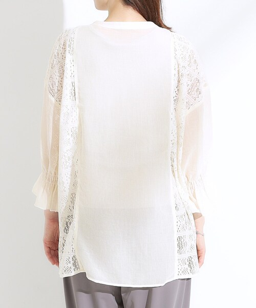 Cutie Blonde（キューティーブロンド）の「【着丈選べる】一枚でこなれ見え サイドレースブラウス（シャツ/ブラウス・レディース・オフホワイト/ブラック・00/11）」の21枚目の写真