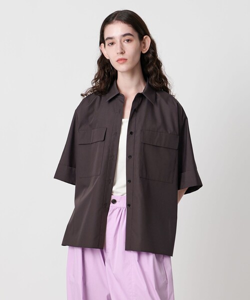 AEWEN MATOPH(イウエン マトフ)の「<AEWEN MATOPH>ポケット ドルマン シャツ②(シャツ/ブラウス・レディース・ホワイト/ダークブラウン・FREE)」の1枚目の写真