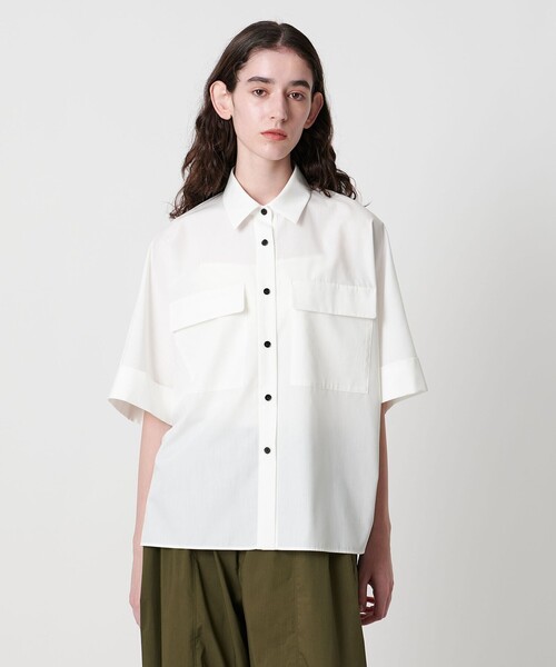 AEWEN MATOPH(イウエン マトフ)の「<AEWEN MATOPH>ポケット ドルマン シャツ②(シャツ/ブラウス・レディース・ホワイト/ダークブラウン・FREE)」の3枚目の写真