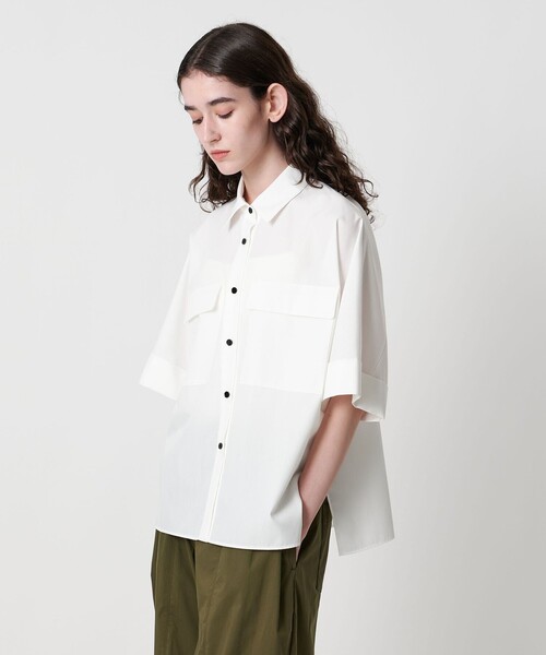 AEWEN MATOPH(イウエン マトフ)の「<AEWEN MATOPH>ポケット ドルマン シャツ②(シャツ/ブラウス・レディース・ホワイト/ダークブラウン・FREE)」の4枚目の写真