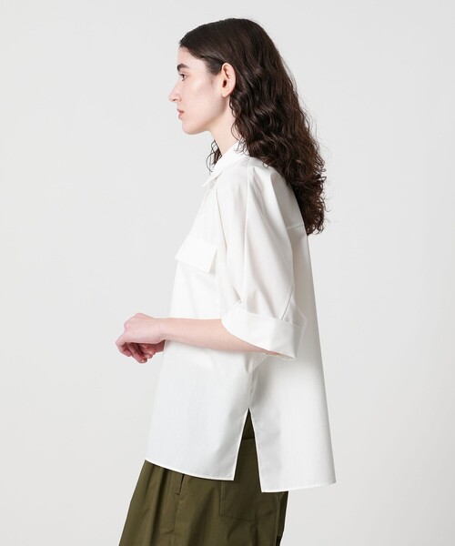 AEWEN MATOPH(イウエン マトフ)の「<AEWEN MATOPH>ポケット ドルマン シャツ②(シャツ/ブラウス・レディース・ホワイト/ダークブラウン・FREE)」の5枚目の写真