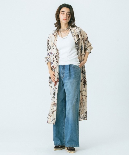 HLAADA（フラーダ）の「(HLAADA for ROSEBUD)BANDANA BIAS SHIRT OP（ワンピース・レディース・ベージュ/ネイビー・ONE SIZE）」の5枚目の写真