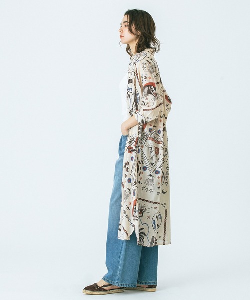 HLAADA（フラーダ）の「(HLAADA for ROSEBUD)BANDANA BIAS SHIRT OP（ワンピース・レディース・ベージュ/ネイビー・ONE SIZE）」の6枚目の写真