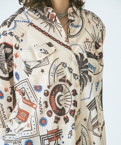 HLAADA（フラーダ）の「(HLAADA for ROSEBUD)BANDANA BIAS SHIRT OP（ワンピース・レディース・ベージュ/ネイビー・ONE SIZE）」の16枚目の写真