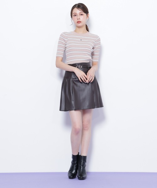 JILL by JILL STUART(ジルバイジルスチュアート)の「◇フェイクレザープリーツミニスカート(スカート・レディース・ブラウン/ピンク・SMALL/MEDIUM)」の19枚目の写真