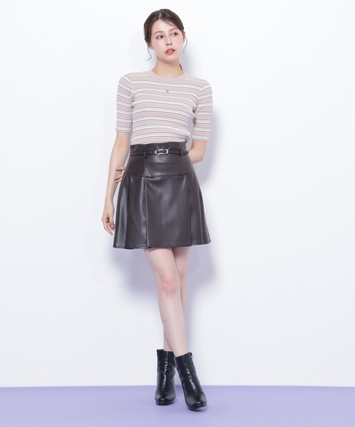 JILL by JILL STUART(ジルバイジルスチュアート)の「◇フェイクレザープリーツミニスカート(スカート・レディース・ブラウン/ピンク・SMALL/MEDIUM)」の20枚目の写真