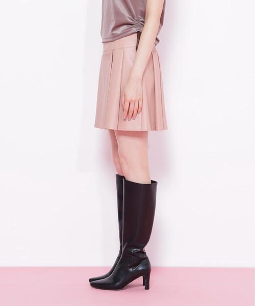 JILL by JILL STUART(ジルバイジルスチュアート)の「◇フェイクレザープリーツミニスカート(スカート・レディース・ブラウン/ピンク・SMALL/MEDIUM)」の6枚目の写真