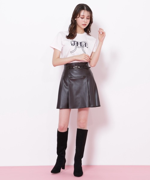 セール】◇フェイクレザープリーツミニスカート（スカート）｜JILL by