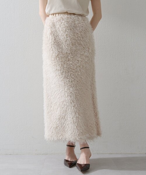 THE PAUSE（ザ ポーズ）の「【THE PAUSE】ボリュームフリンジスカート（スカート・レディース・ブラウン/アイボリー・FREE）」の9枚目の写真