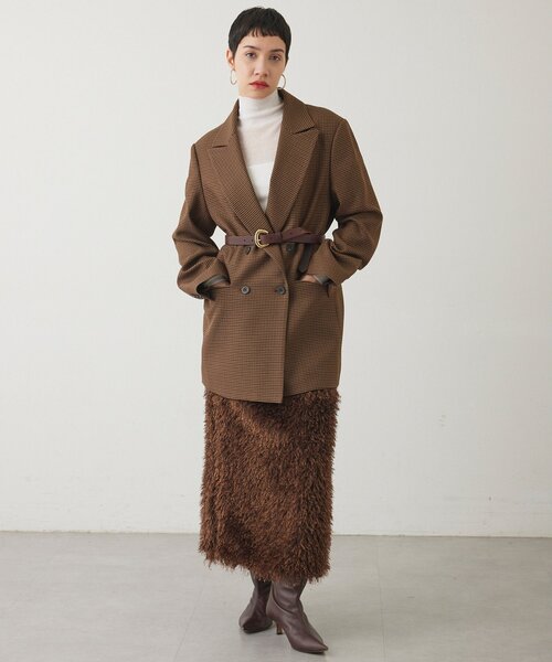 THE PAUSE（ザ ポーズ）の「【THE PAUSE】ボリュームフリンジスカート（スカート・レディース・ブラウン/アイボリー・FREE）」の3枚目の写真