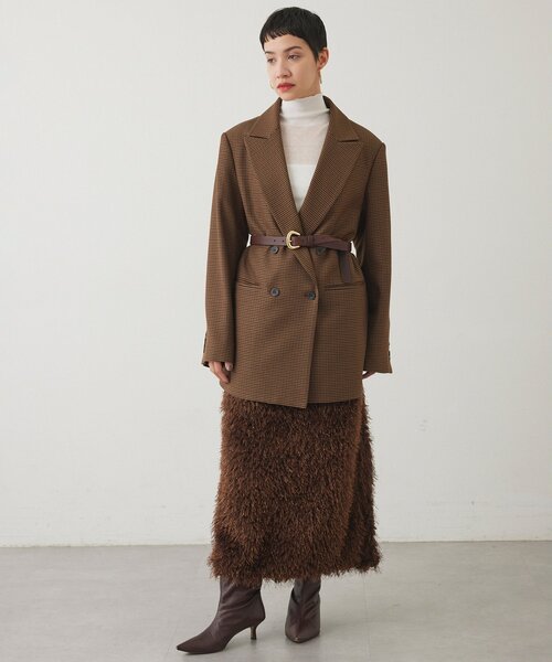 THE PAUSE（ザ ポーズ）の「【THE PAUSE】ボリュームフリンジスカート（スカート・レディース・ブラウン/アイボリー・FREE）」の7枚目の写真