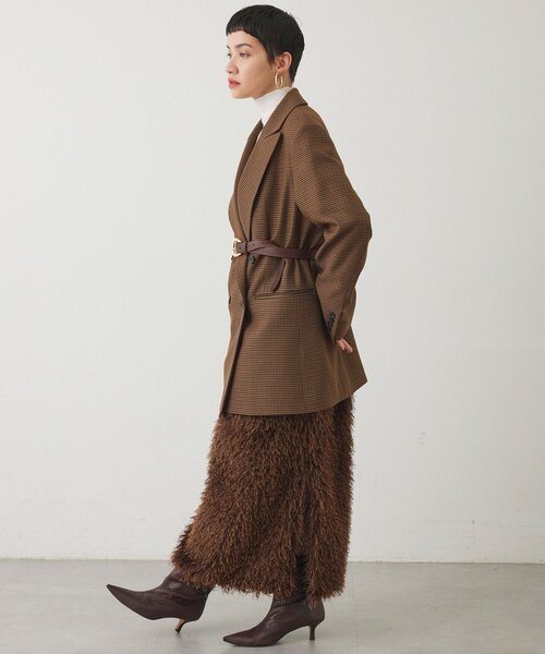 THE PAUSE（ザ ポーズ）の「【THE PAUSE】ボリュームフリンジスカート（スカート・レディース・ブラウン/アイボリー・FREE）」の4枚目の写真