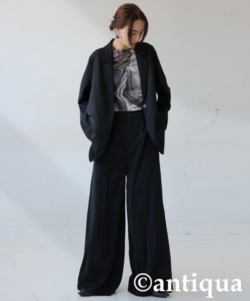 antiqua(アンティカ)の「テーラードジャケット(テーラードジャケット・レディース・ブラック/グレー・ONESIZE)」の10枚目の写真