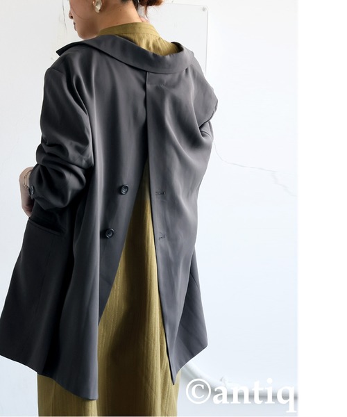 antiqua(アンティカ)の「テーラードジャケット(テーラードジャケット・レディース・ブラック/グレー・ONESIZE)」の15枚目の写真