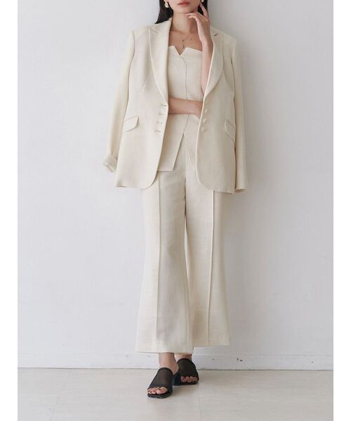 TONAL(トーナル)の「カラミシングルジャケット(テーラードジャケット・レディース・ブラック/オフホワイト/グレー・SMALL/MEDIUM)」の10枚目の写真