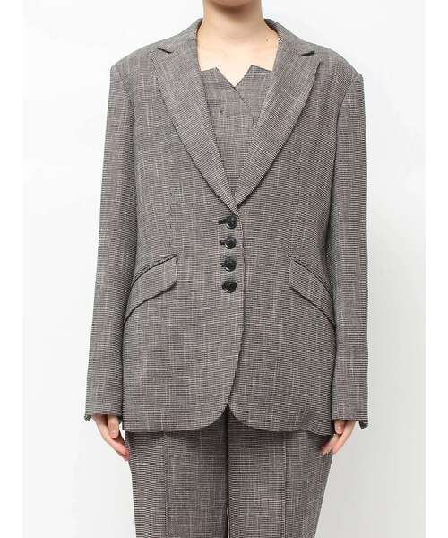 TONAL(トーナル)の「カラミシングルジャケット(テーラードジャケット・レディース・ブラック/オフホワイト/グレー・SMALL/MEDIUM)」の13枚目の写真