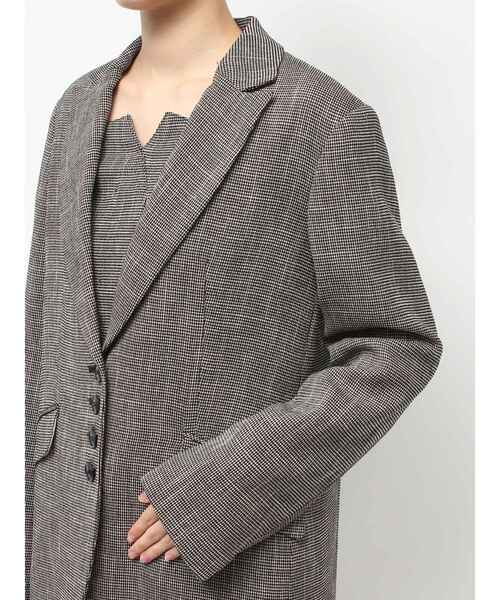 TONAL(トーナル)の「カラミシングルジャケット(テーラードジャケット・レディース・ブラック/オフホワイト/グレー・SMALL/MEDIUM)」の17枚目の写真