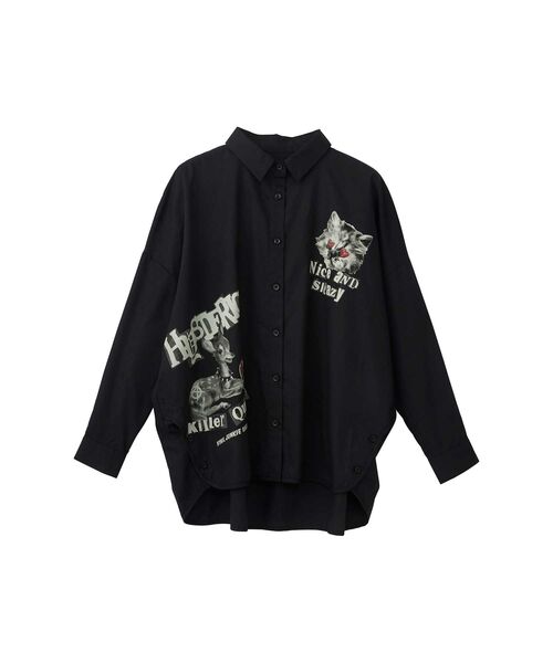 HYSTERIC GLAMOUR 黒色 シャツ HYSTERIC GLAMOUR - HYSTERIC ROCK Tシャツ / ブラック | Tempt