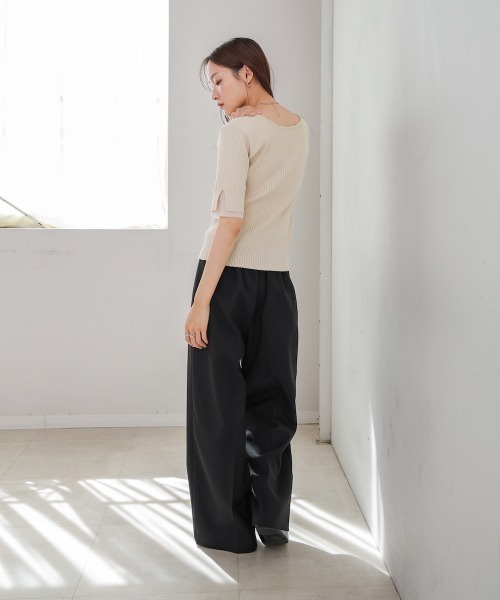 Bab(バブ)の「前後2WAYホールデザインニットトップス(Tシャツ/カットソー・レディース・アイボリー/チャコールグレー/ブラウン/レッド・FREE)」の9枚目の写真